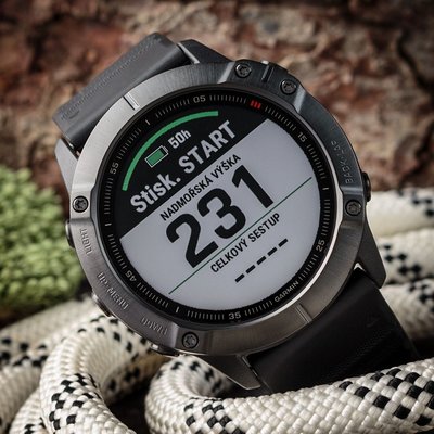Garmin Fenix 6X PRO Glass, Black/Black Band (MAP/Music)