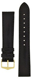 Čierny kožený remienok Hirsch Rainbow L 12322650-1 (Teľacina)