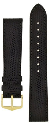 Čierny kožený remienok Hirsch Rainbow M 12302650-1 (Teľacina)