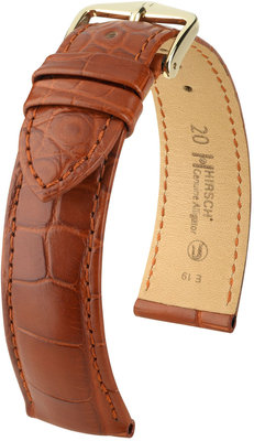 Oranžový kožený remienok Hirsch Genuine Alligator L 10220779-1 (Aligátorí koža)