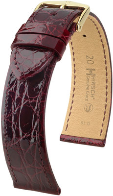 Vínový kožený remienok Hirsch Genuine Croco M 18900860-1 (Krokodílí koža) Hirsch selection