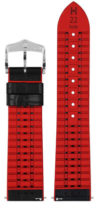 Čierny remienok Hirsch Andy L 0922028050-2 (Teľacina / prírodný kaučuk)