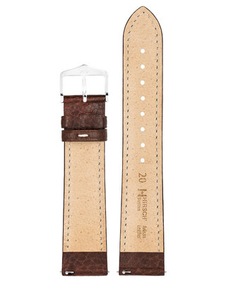 Kožený remienok Hirsch Boston M 01302110-2, hnedý, telecia koža, dĺžka M, Quick Release