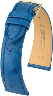 Modrý kožený remienok Hirsch Massai Ostrich L 04362085-1 (Pštrosí koža) Hirsch selection