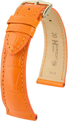 Oranžový kožený remienok Hirsch London M 04307176-1 (Aligátorí koža) Hirsch selection