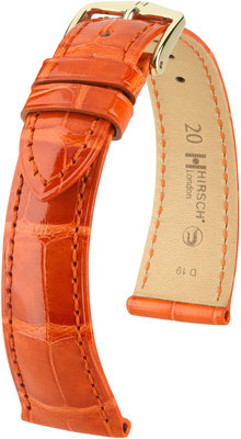 Oranžový kožený remienok Hirsch London M 04307177-1 (Aligátorí koža) Hisch selection