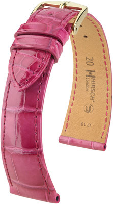 Ružový kožený remienok Hirsch London M 04307124-1 (Aligátorí koža) Hirsch selection
