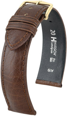 Tmavo hnedý kožený remienok Hirsch Camelgrain M 01009115-1 (Teľacina)