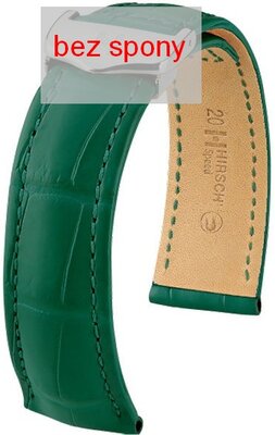 Tmavo zelený kožený remienok Hirsch Speed 07507449-2 (Aligátorí koža) Hirsch Selection