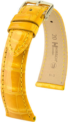 Žltý kožený remienok Hirsch London M 04307173-1 (Aligátorí koža) Hirsch selection