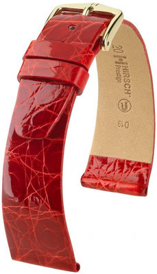 Červený kožený remienok Hirsch Prestige M 02308120-1 (Krokodílí koža) Hirsch Selection