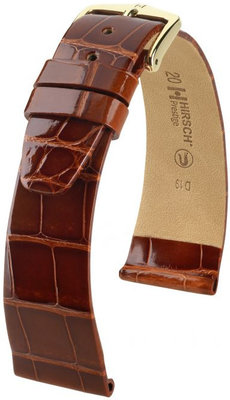 Hnedý kožený remienok Hirsch Prestige M 02207170-1 (Aligátorí koža) Hirsch Selection