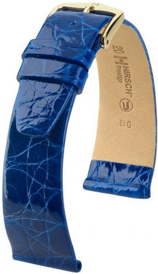 Modrý kožený remienok Hirsch Prestige M 02208185-1 (Krokodílí koža) Hirsch Selection