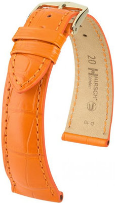 Oranžový kožený remienok Hirsch London L 04207076-1 (Aligátorí koža) Hirsch Selection