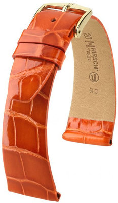Oranžový kožený remienok Hirsch Prestige L 02207077-1 (Aligátorí koža) Hirsch Selection