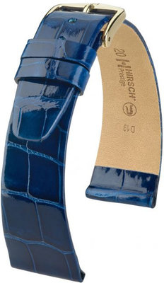 Tmavo modrý kožený remienok Hirsch Prestige L 02207080-1 (Aligátorí koža) Hirsch Selection