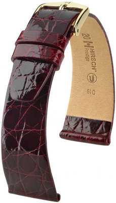Vínový kožený remienok Hirsch Prestige L 02208060-1 (Krokodílí koža) Hirsch Selection