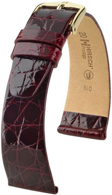 Vínový kožený remienok Hirsch Prestige M 02308160-1 (Krokodílí koža) Hirsch Selection