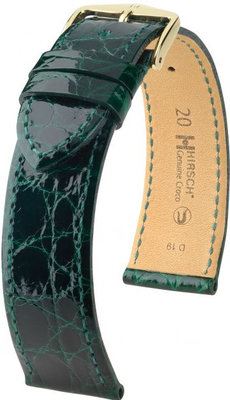 Zelený kožený remienok Hirsch Genuine Croco M 01808140-1 (Krokodílí koža) Hirsch Selection