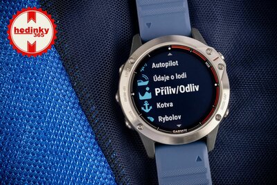Garmin Quatix 6 PRO Glass Silver/Blue Band