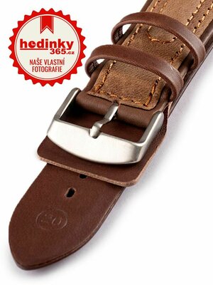 Unisex kožený hnedý remienok k hodinkám W-55-B