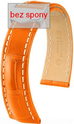 Oranžový kožený remienok Hirsch Navigator 07007476-2 (Aligátorí koža) Hirsch Selection