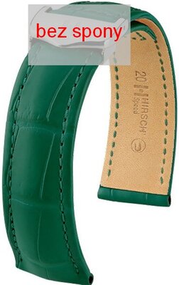 Tmavo zelený kožený remienok Hirsch Speed 07407449-2 (Aligátorí koža) Hirsch Selection