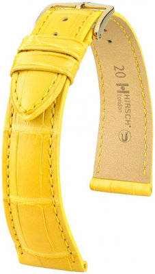 Žltý kožený remienok Hirsch London L 04207072-1 (Aligátorí koža) Hirsch Selection