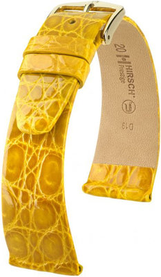 Žltý kožený remienok Hirsch Prestige L 02208072-1 (Krokodílí koža) Hirsch Selection