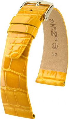 Žltý kožený remienok Hirsch Prestige M 02207173-1 (Aligátorí koža) Hirsch Selection