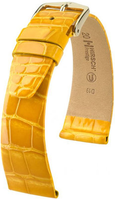 Žltý kožený remienok Hirsch Prestige M 02307173-1 (Aligátorí koža) Hirsch Selection