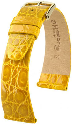 Žltý kožený remienok Hirsch Prestige M 02308172-1 (Krokodílí koža) Hirsch Selection
