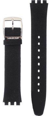 Unisex čierny kožený remienok k hodinkám Swatch Skinalliage ASYXS109