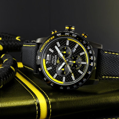 Unisex čierny látkovo-kožený remienok k hodinkám Prim RF.13081.2422.9010.A.N.L.T.P - Dakar 2019