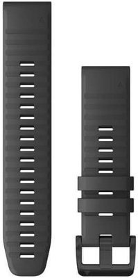 Remienok Garmin QuickFit 22mm, silikónový, tmavo šedý, šedá spona (Fenix 7/6/5, Epix 2 aj.)