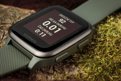 Garmin Venu Sq Music, Slate / Green Band