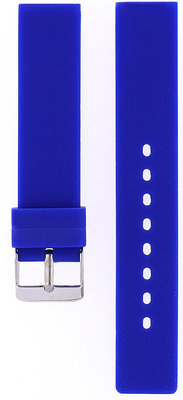 Detský silikónový remienok 18mm, modrý, strieborná spona