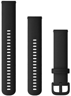 Remienok Garmin Quick Release 20mm, silikónový, čierny, čierna spona (Venu, Venu Sq, Venu 2 plus ai.) + predĺžená časť