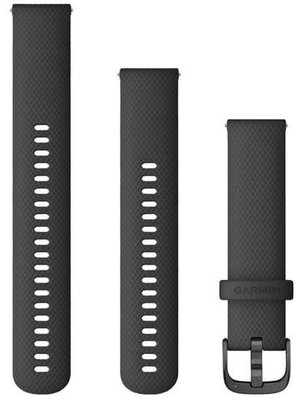 Silikónový remienok Garmin 20mm, Black, Quick Release, + predĺžená časť, 010-12932-11