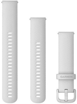 Silikónový remienok Garmin 20mm, White, Quick Release, + predĺžená časť, 010-13021-01