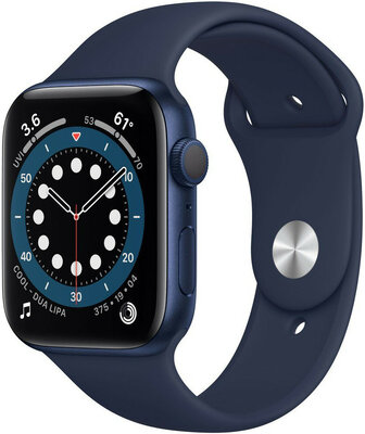Apple Watch Series 6 GPS, 40mm, puzdro z modrého hliníka s námornícky tmavomodrým športovým remienkom