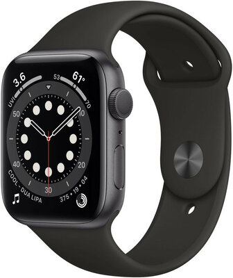 Apple Watch Series 6 GPS, 40mm, puzdro z vesmírno šedého hliníka s čiernym športovým remienkom (II. Akosť)