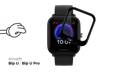 Ochranné 3D sklo Mosh Tempered Glass Protector 0.5mm pre Amazfit Bip U / Bip U Pro