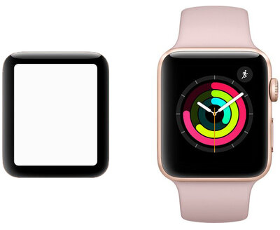 Ochranné 3D sklo Mosh Tempered Glass Protector 0.5mm pre Apple Watch Series 3 42mm