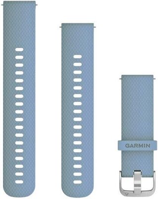 Remienok Garmin Quick Release 20mm, silikónový, šedomodrý, strieborná pracka (Venu, Venu Sq, Venu 2 plus ai.) + predĺžená časť