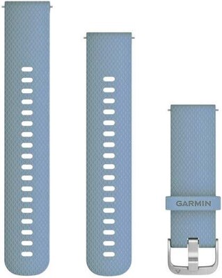 Remienok Garmin Quick Release 20mm, silikónový, šedomodrý, strieborná pracka (Venu, Venu Sq, Venu 2 plus ai.) + predĺžená časť (rozbalené)