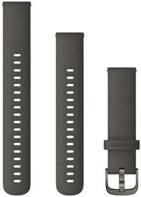 Remienok Garmin Quick Release 18mm, silikónový, grafitovo šedá, šedá pracka (Venu 2S, Vívoactive 4S, Vívomove 3S)