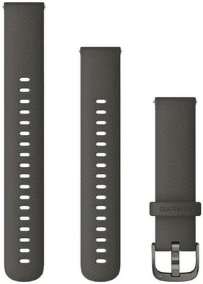 Silikónový remienok Garmin 18mm (pro Venu 2S, Vívoactive 4S, Vívomove 3S), šedý V4, Quick Release, + predĺžená časť