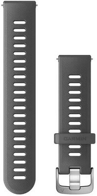Remienok Garmin Quick Release 20mm, silikónový, šedý, strieborná spona (Venu, Venu Sq, Venu 2 plus aj.)
