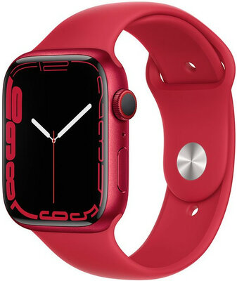 Apple Watch Series 7 GPS + Cellular, 45mm puzdro z červéného hliníka s červeným športovým remienkom